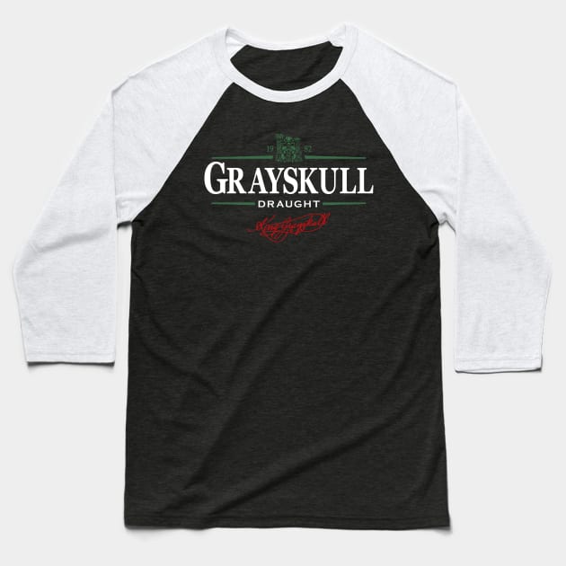 Grayskull Draught Baseball T-Shirt by LAMBZILLA